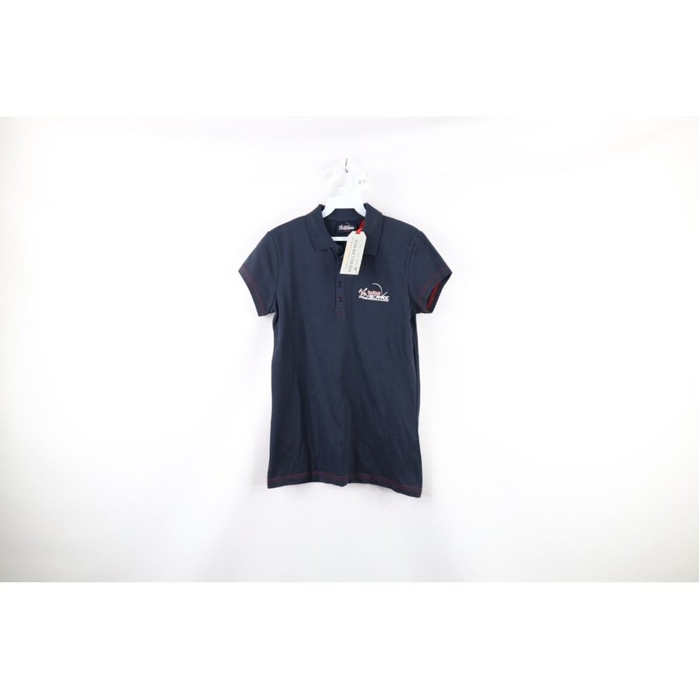 New Red Bull Air Race Womens Medium Spell Out Collared Short Sleeve Polo Shirt